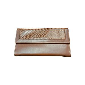 Vintage Avon Brown Tri-Fold Wallet New Faux Leather